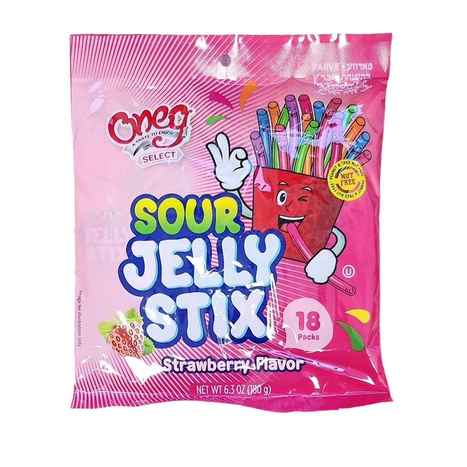 Sour Jelly Stix Strawberry Packs