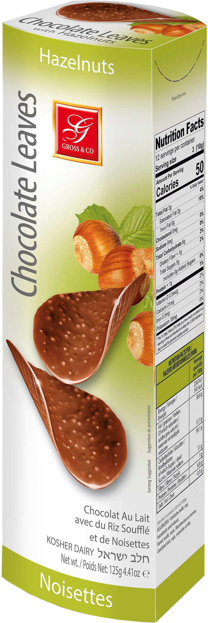 Chocolate Leaves Hazelnut