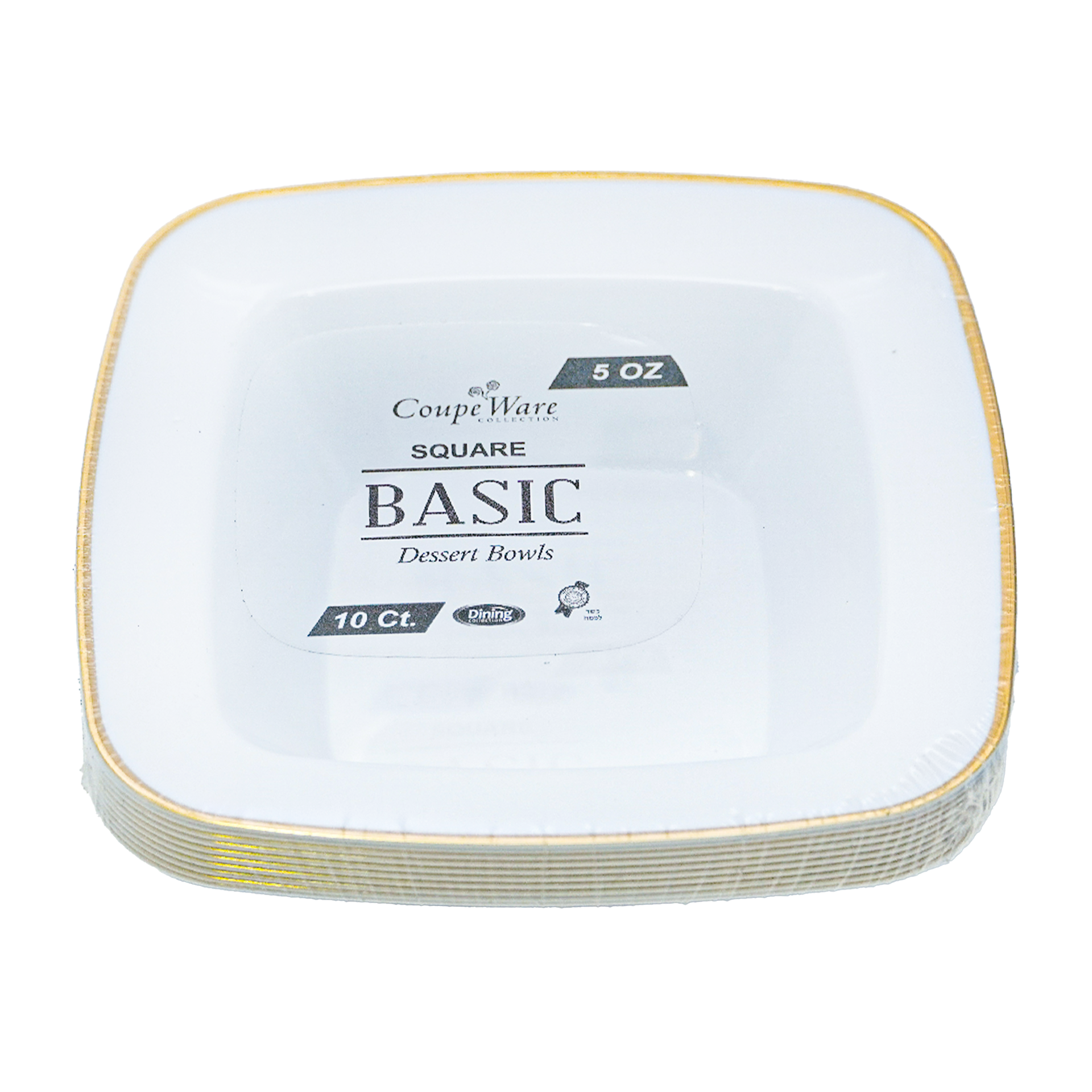 Bowls Square White & Gold 5 oz