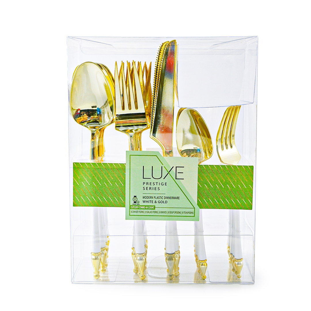 Cutlery White & Gold