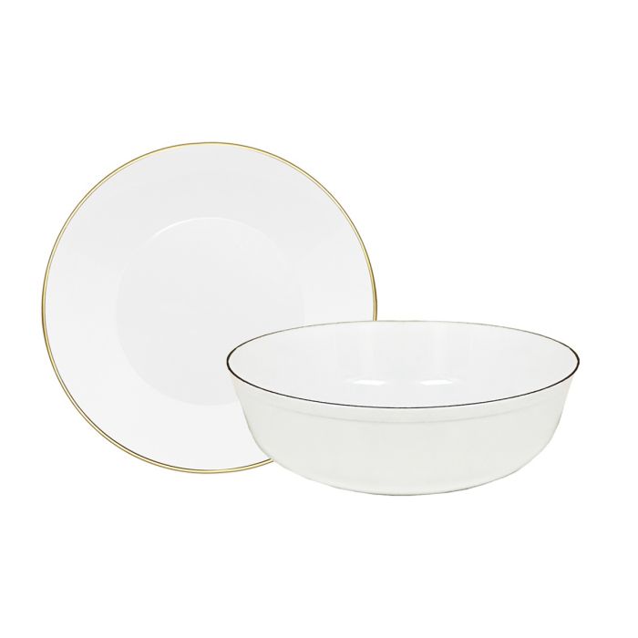 Bowls Basic 24oz White & Gold