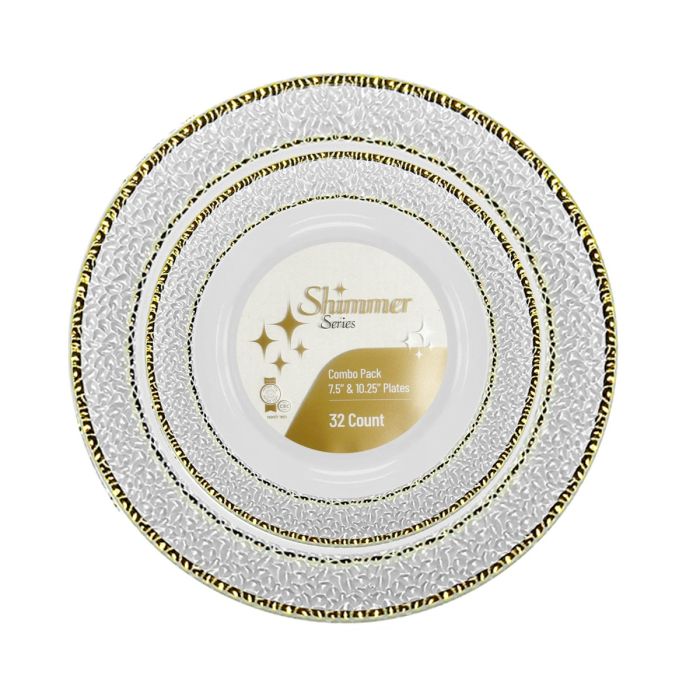 Combo Plates Clear/Gold