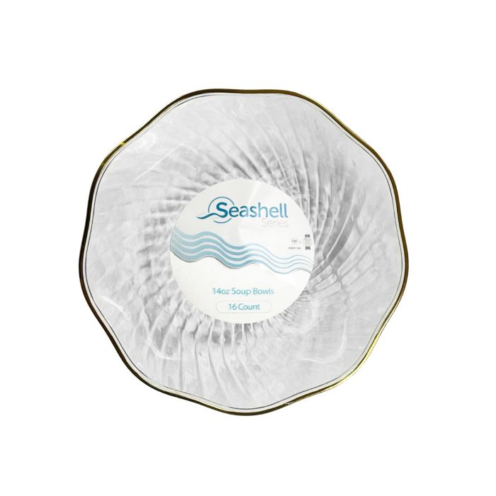 Bowls Clear & Gold 14 Oz