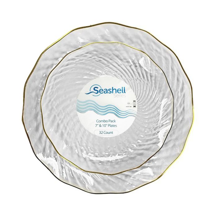 Plates Clear & Gold Combo